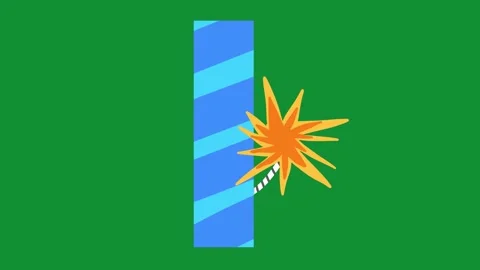 2D Hand Drawn Dynamite Firecracker Animation Green Screen Overlay Vídeos de archivo 340531163