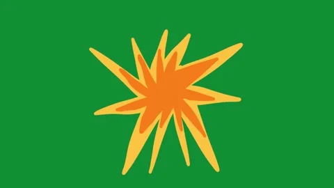 2D Hand Drawn Explosion Spark Burst Animation Green Screen Overlay 動画素材 340531206
