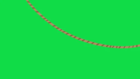 2D Hand Drawn Hanging Rope Garland Animation Overlay on Green Screen Background Stock Footage 344809401