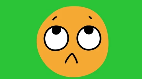 2D Hand Drawn Innocent Sad Looking Up Face Green Screen Overlay 스톡 동영상 340532104