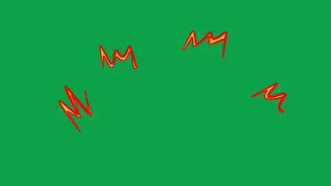 2D Hand Drawn Jagged Shockwave Explosion Green Screen Overlay Stock-Footage 344049289
