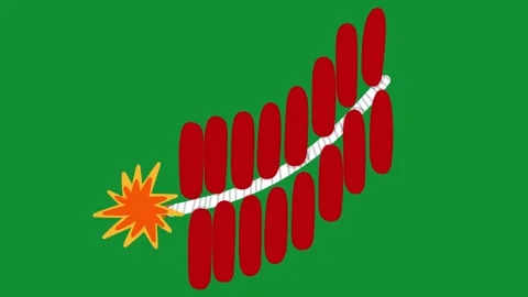 2D Hand Drawn Lit String Firecrackers Crackers Animation Green Screen Overlay Stock Footage 340531156