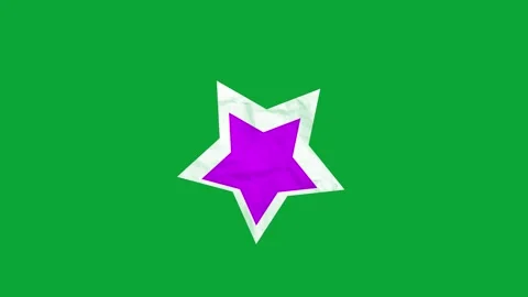 2D Hand Drawn Paper Cutout Purple Star Animation Overlay on Green Screen  Stock Footage 344809179