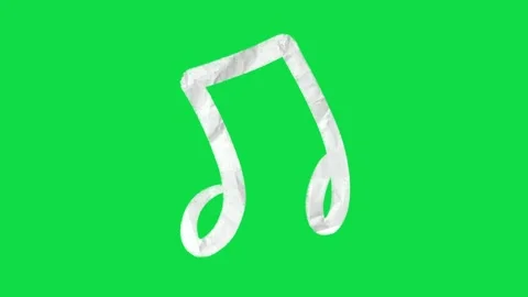 2D Hand Drawn Paper Cutout Musical Beamed Eighth Note Animation Overlay on Green 스톡 동영상 344809437