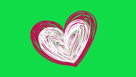 2D Hand Drawn Pink and White Layered Scribble Heart Animation Overlay  Stock Footage 344809372