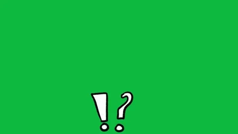 2D Hand Drawn Question Mark Animated Symbol Green Screen Overlay Stock Footage 342398542