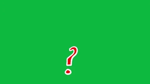 2D Hand Drawn Question Mark Animated Symbol Green Screen Overlay Stock Footage 342398547