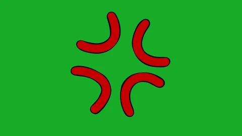 2D Hand Drawn Red Anger Symbol Comic Effect Animation Green Screen Overlay 库存影片 340531721