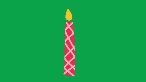 2D Hand Drawn Red Diamond Grid Candle Green Screen Overlay Animation Stock Footage 344049353