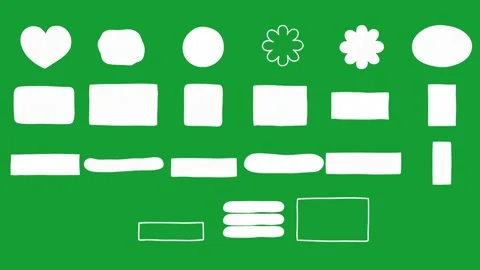 2D Hand Drawn Shape Banner Pack Green Screen Title Box Overlay Stock Footage 341361543