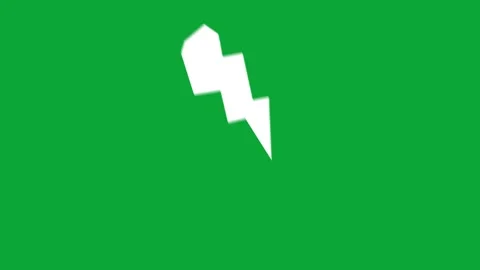  2D Hand Drawn Single White Lightning Bolt Flash Animation Overlay Stock Footage 344809186
