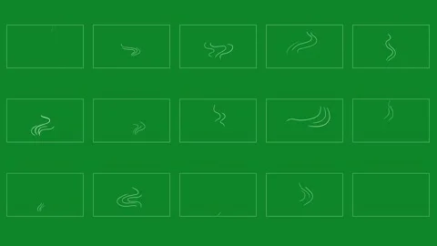 2D Hand Drawn Smoke Effect Pack Green Screen Animated Steam Trails Stock-Footage 341361536