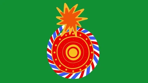 2D Hand Drawn Spinning Ground Chakra Firecracker Animation Green Screen Overlay Видео 340531217