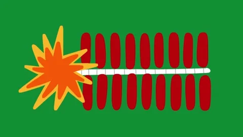 2D Hand Drawn String Of Firecrackers Animation Green Screen Overlay Vidéo 340531385