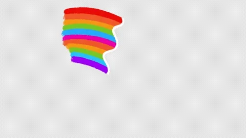 2D Hand Drawn Vibrant Rainbow Arch Animation Overlay Alpha Channel Transparent Stock Footage 344809874