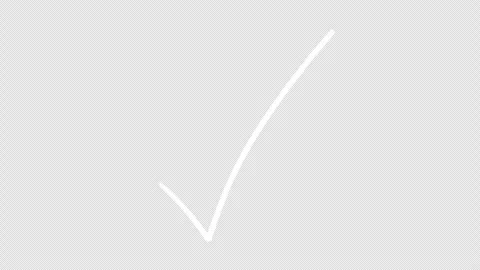 2D Hand Drawn White Check Mark Tick Line Art Animation Frame by Frame Overlay Stock Footage 346180427