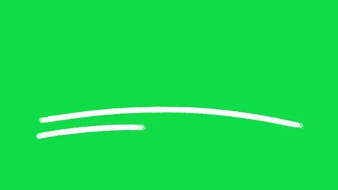 2D Hand Drawn White Curved Offset Underline Animation Overlay on Green Screen  Stock Footage 344809227
