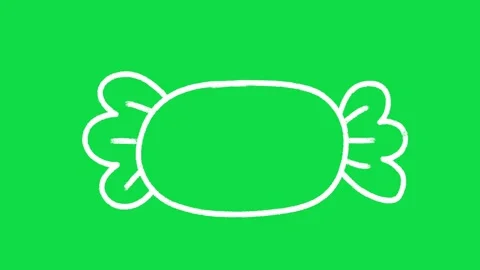2D Hand Drawn White Line Wrapped Candy Animation Overlay on Green Screen  Stock Footage 344809298