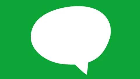 2D Hand Drawn White Oval Speech Bubble Animation Overlay on Green Screen Stock Footage 344809173