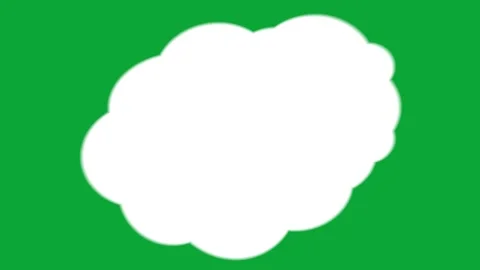 2D Hand Drawn White Soft Cloud Frame Animation Overlay on Green Screen Stock Footage 344809183