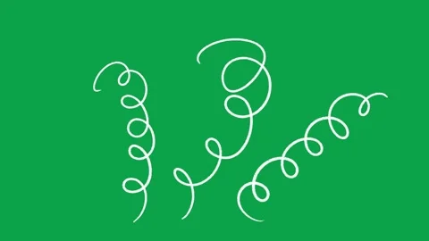 2D Hand Drawn White Spiral Swirls Green Screen Animation Overlay Stock Footage 344049298