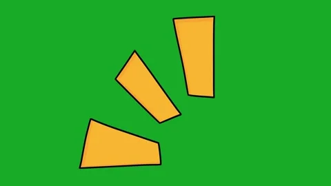 2D Hand Drawn Yellow Accent Rays Shock Lines Animation Green Screen Overlay Stock Footage 340531673