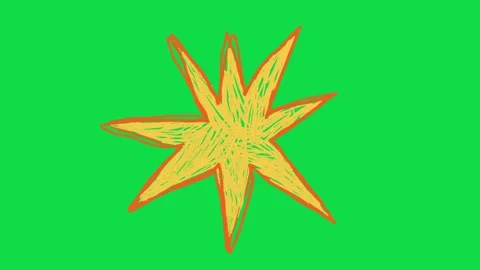 2D Hand Drawn Yellow and Orange Starburst Sparkle Animation Overlay Stock Footage 344809449