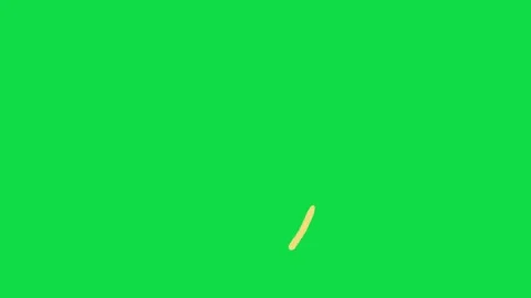 2D Hand Drawn Yellow Heart Line Animation on Green Screen Background Stock Footage 344809741