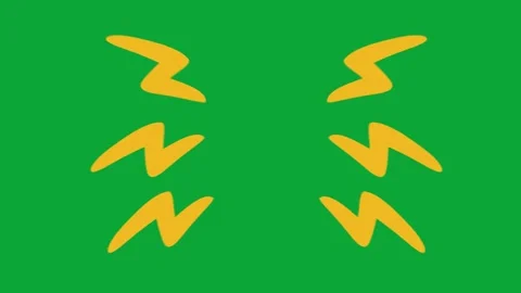 2D Hand Drawn Yellow Lightning Bolt Energy Flashes Animation Overlay  Stock Footage 344809230