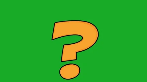2D Hand Drawn Yellow Question Mark Confusion Animation Green Screen Overlay Stock Footage 340531716