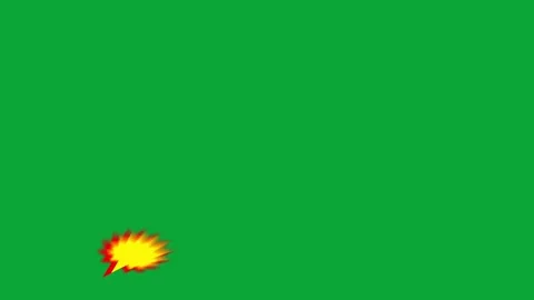 2D Hand Drawn Yellow Spiky Comic Speech Bubble Animation Overlay on Green Screen Stock Footage 344809180