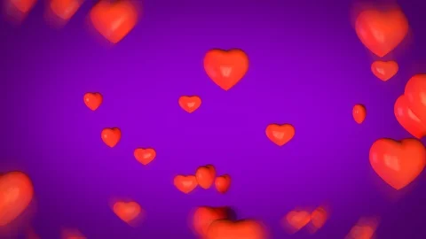 2D Hearts on purple background Video stock 89547150