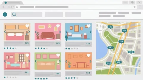 2D Hotel Booking Online On Computer Using Location Stock Footage 304963841