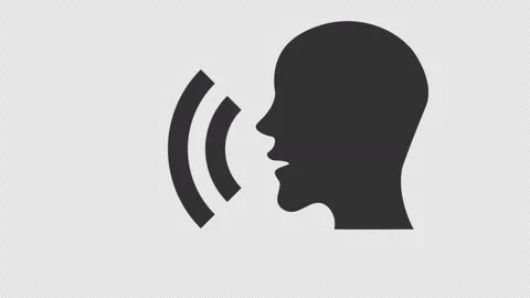2D Human Profile Speaking Voice Sound Wave 4K Loop Alpha Stock-Footage 338169586