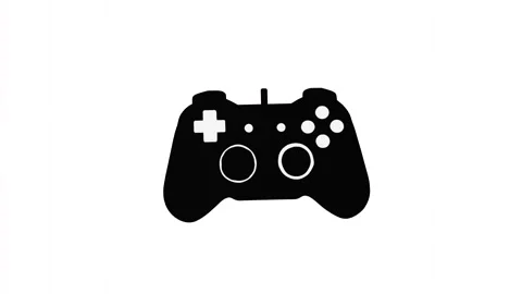 2d icon of a black joystick isolated on a white background Stock Footage 284242560