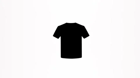 2d icon of a black T-shirt isolated on a white background Stock Footage 284237338