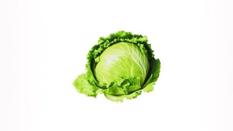 2d icon of a cabbage isolated on a white background Stock Footage 284242434