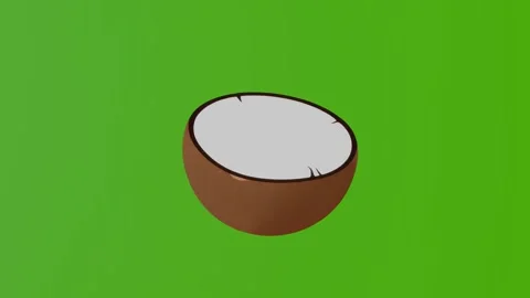2d icon of coconut isolated on the green screen Stock Footage 284237734