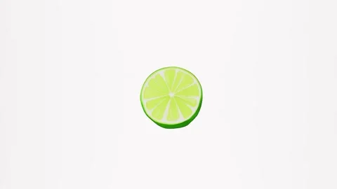 2d icon of a cut lime isolated on a white background Stock Footage 284242371