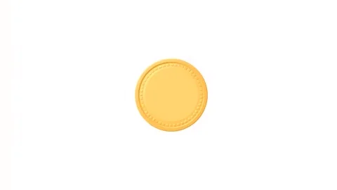 2d icon of gold coin isolated on white background Stock Footage 288709167