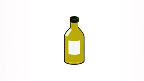 2d icon of an isolated olive oil bottle on a white background. Stock Footage 284242730