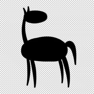 2D Icon Wary horse Stock Illustration
