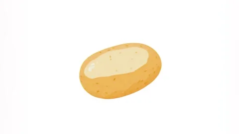 2d icon of a whole potato isolated on a white background Stock Footage 284237374