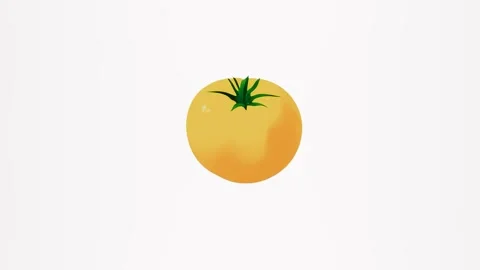 2d icon of a yellow tomato isolated on a white background Stock Footage 284242347