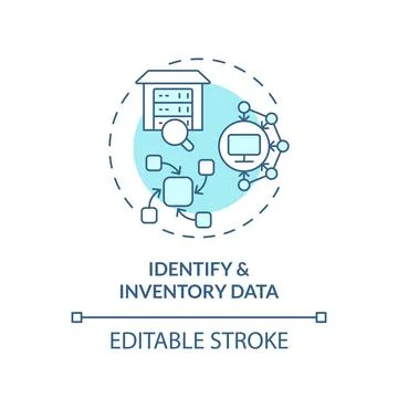 2D identify and inventory data concept linear icon イラスト素材