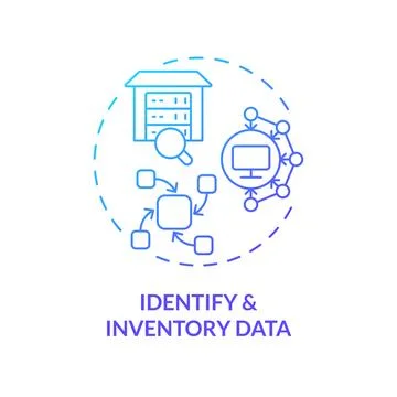2D identify and inventory data concept linear icon イラスト素材