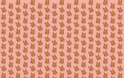 2D illustrated background with a seamless pattern of cartoon dogs on a brown pas Stock Illustration