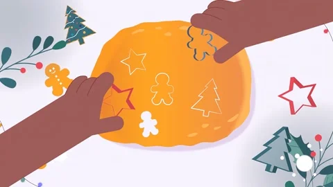 2D Illustrated Christmas Decor Graphic Background Animation Video stock 257553953