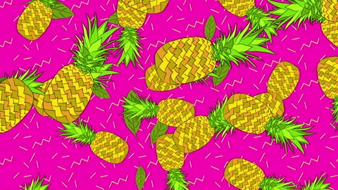 2D Illustrated Pineapples Background Video stock 244641396