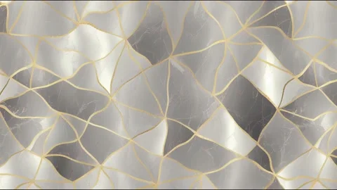 2d illustrated seamless geometric art deco animation with gold glitter Stock Footage 220121596